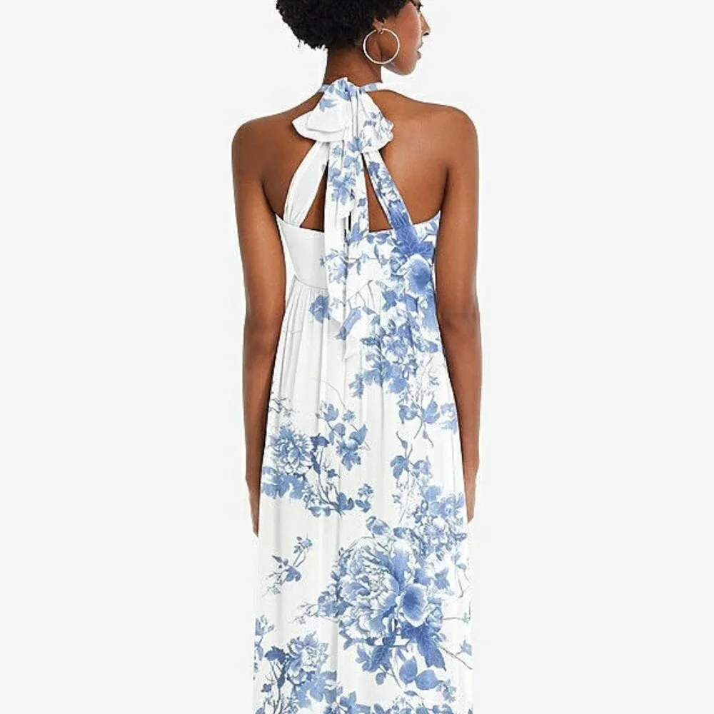 After Six 1564..Convertible Tie-Shoulder Empire Dress...Cottage Rose..Sz XL LONG - Picture 7 of 10